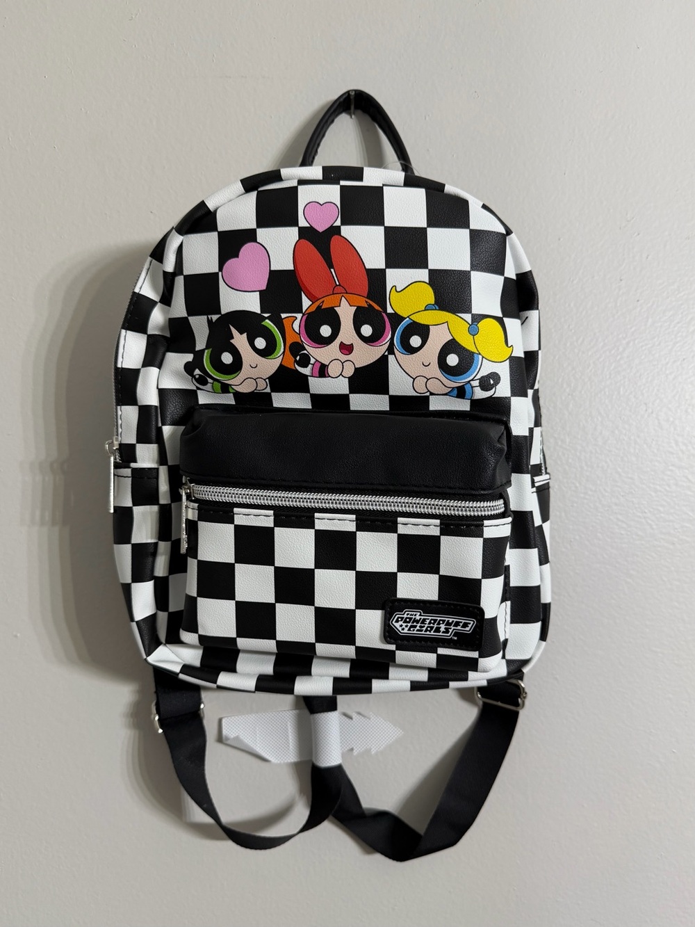 Powerpuff Girls Black and White Checkered Mini Backpack